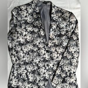JCPenney Black and White Floral Blazer